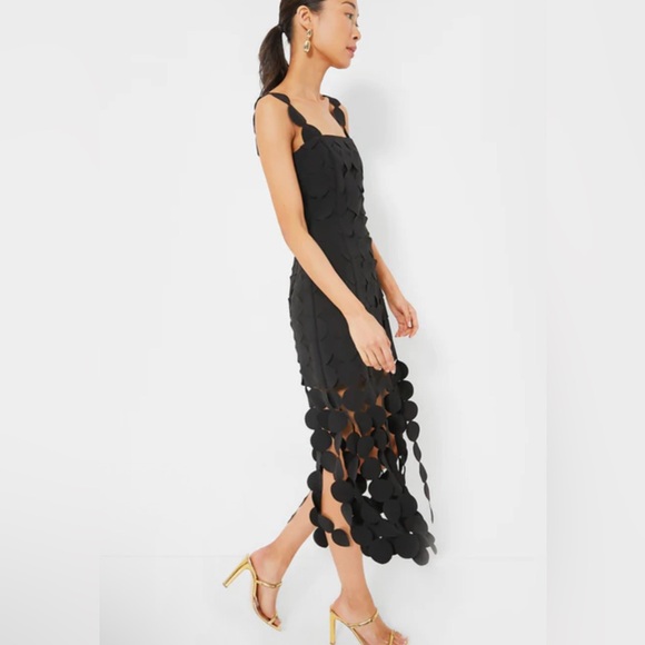 Tuckernuck Hyacinth House Black Multi Circle Mercedes Midi Dress XS NWT - Picture 3 of 6
